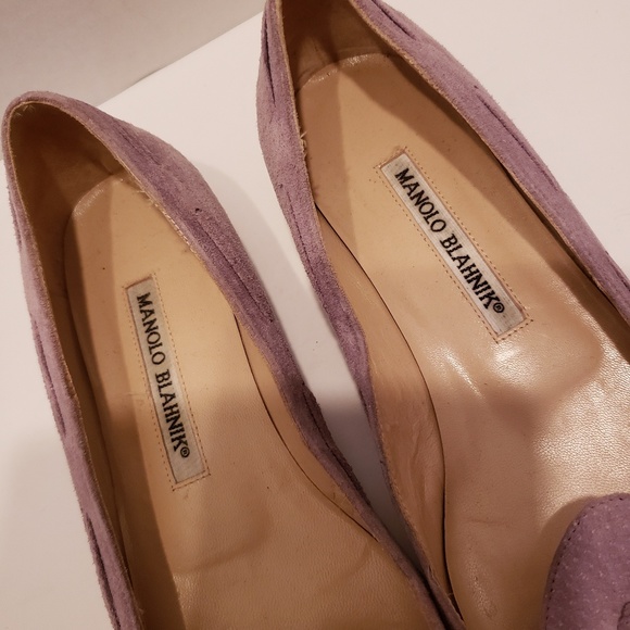 Manolo Blahnik suede lavender flats sz 37 - Picture 3 of 6